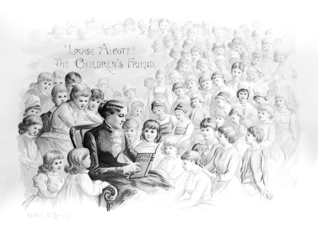 Lizbeth Comins előlapja Louise Alcottnak, a Gyermekbarátnak alkotó: American School