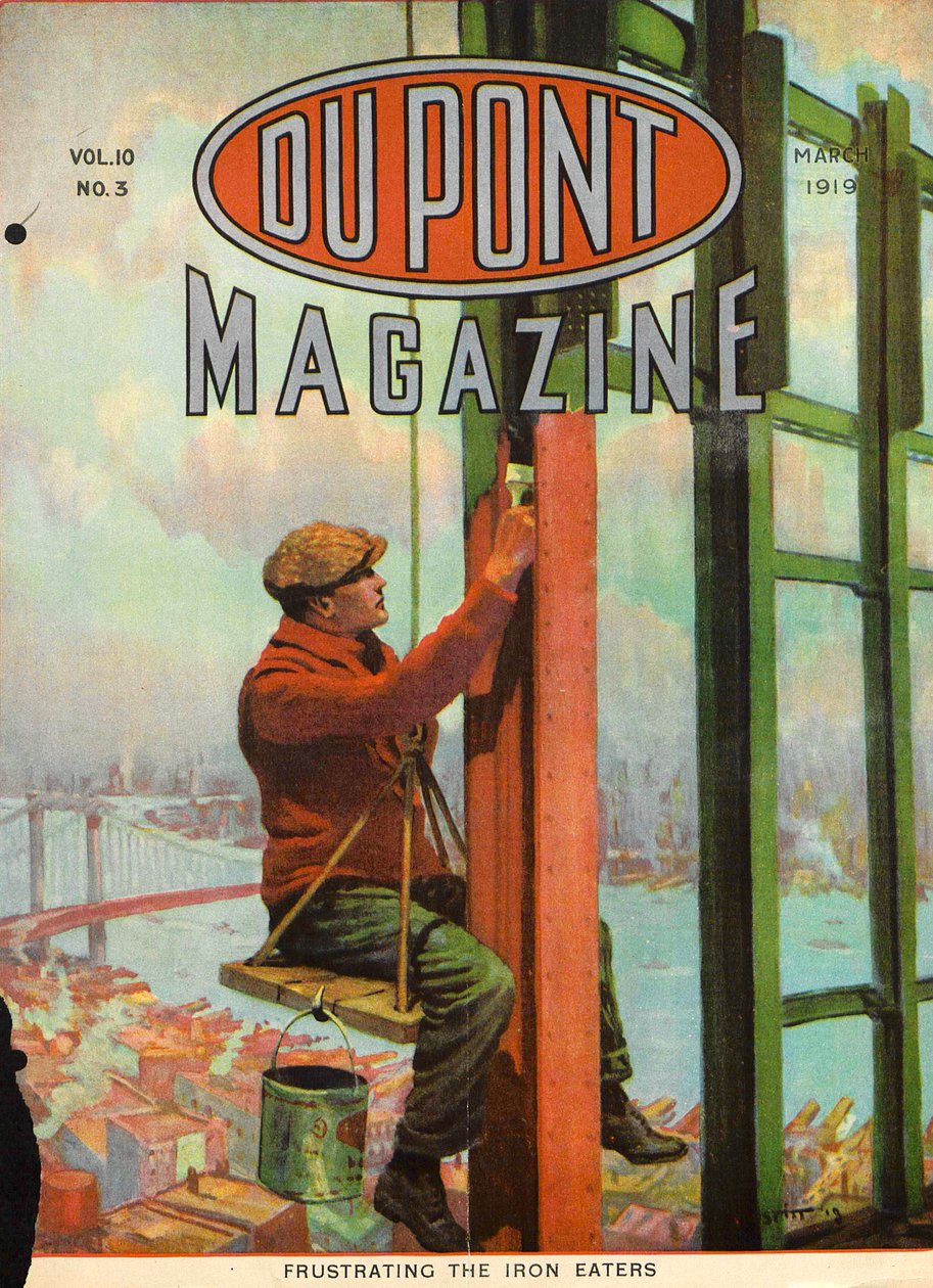 Frustrating the Iron Eater, a DuPont Magazine címlapja, 1919. március alkotó: American School