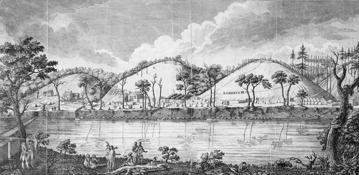 John Burgoyne tábornok (1723-92) találkozott az indiánokkal alkotó: American School