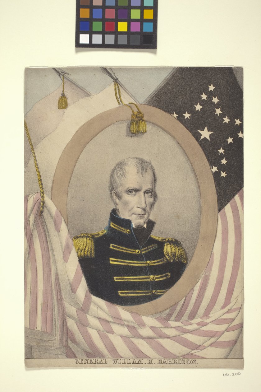Willam [Sic] H. Harrison tábornok (kézzel színezett litográfia) alkotó: American School
