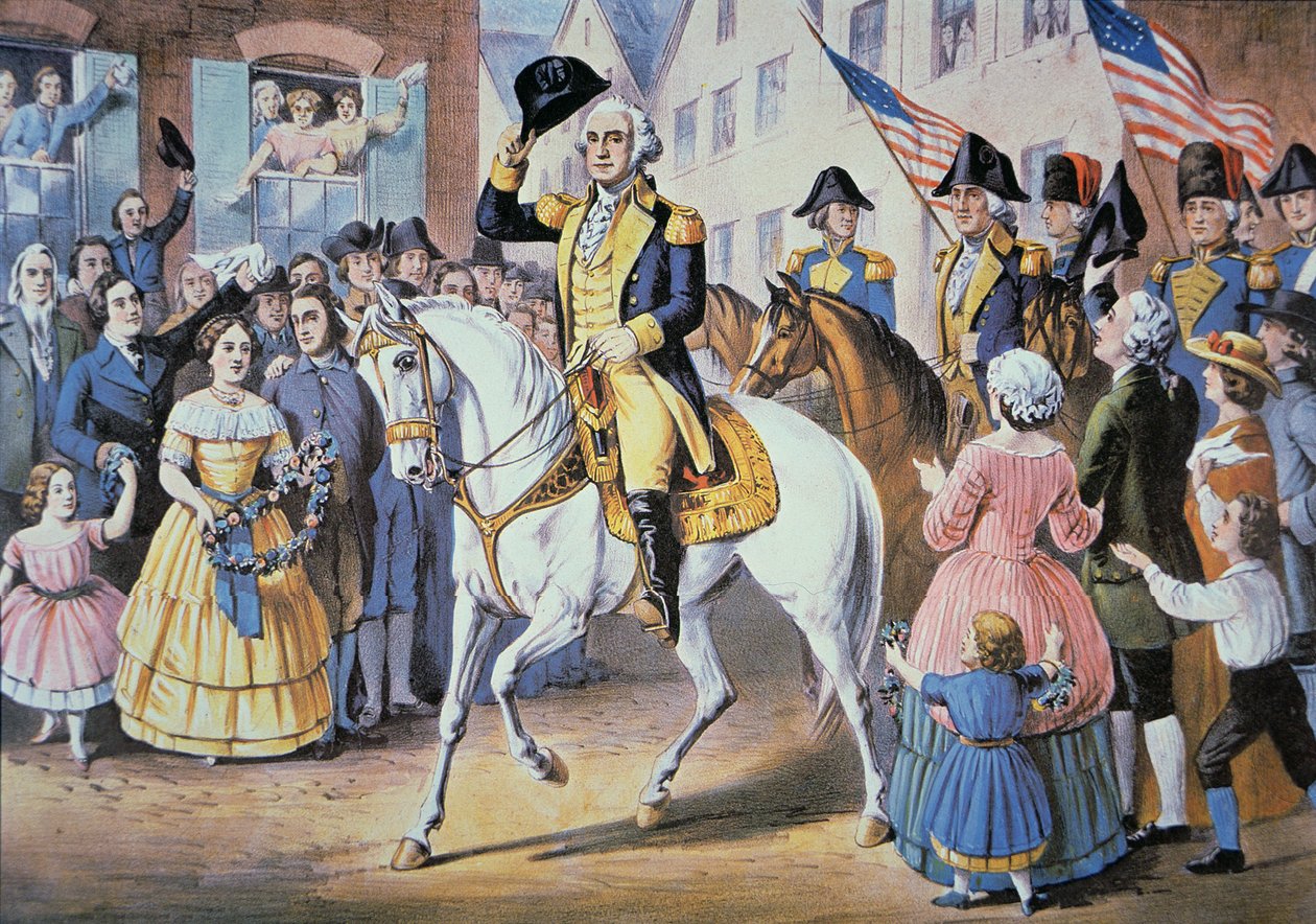 George Washington november 25-én belép New Yorkba alkotó: American School