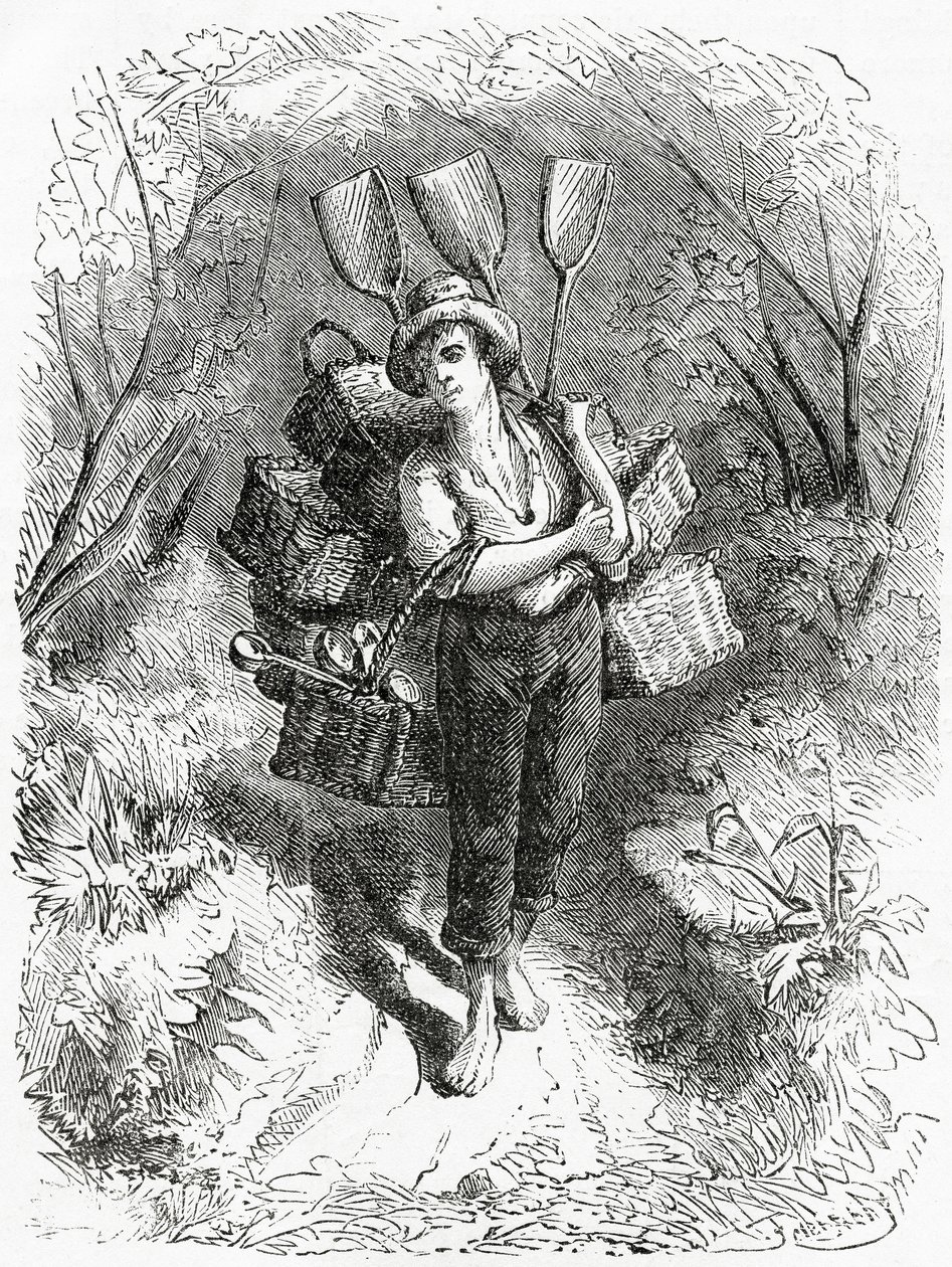 Ugrás a boltba, illusztráció az A Community of Outcasts című filmhez, az Appletons Journalból, 1872. március 23. alkotó: American School