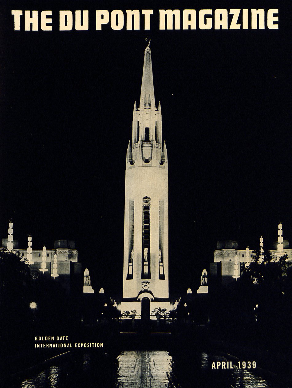 Golden Gate Nemzetközi Kiállítás, a DuPont Magazin címlapja, 1939. április alkotó: American School