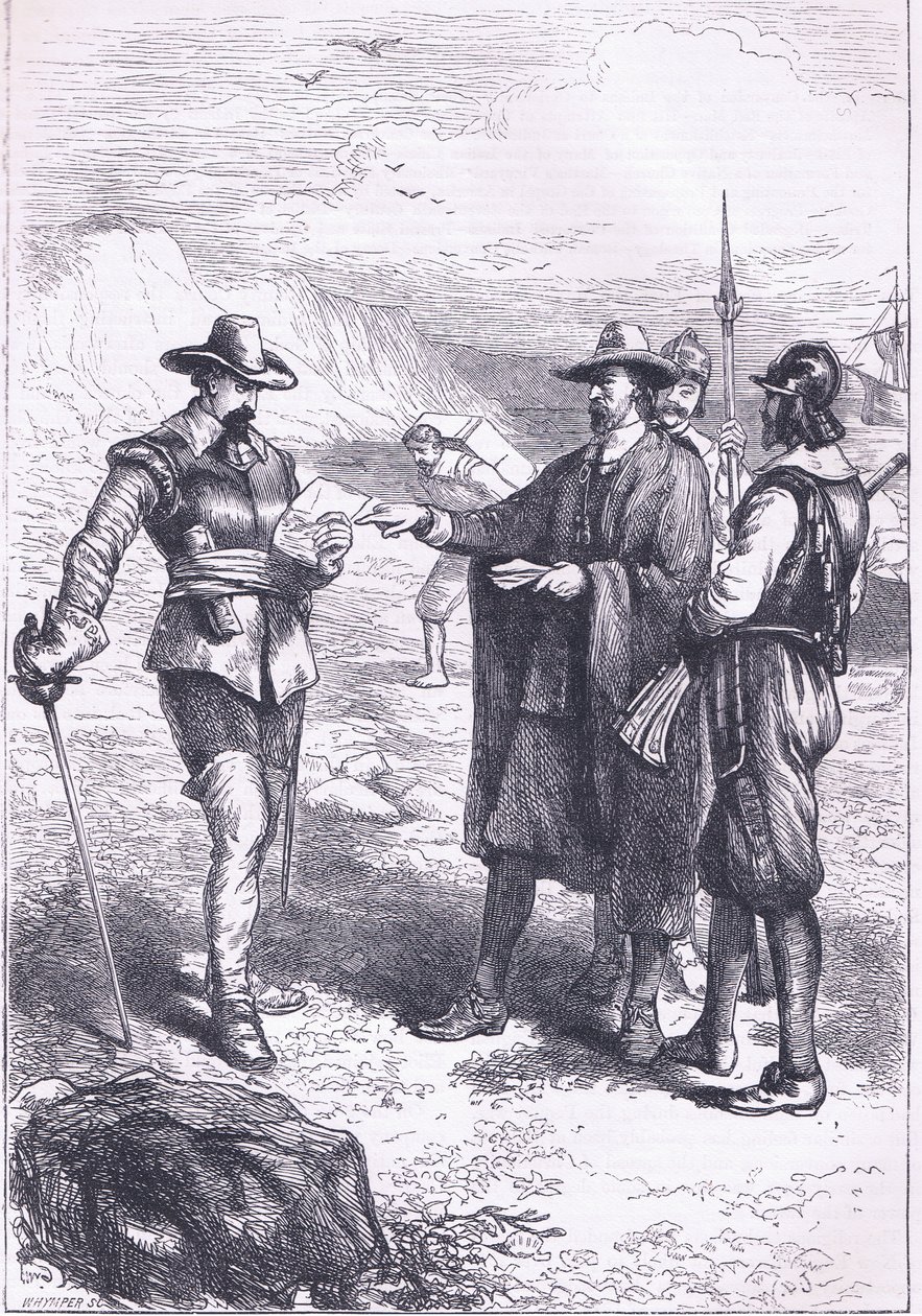 Gorton partraszállása (1646), illusztráció Cassell története az Egyesült Államok pubjából. készítette: Petter & Galpin 1890 körül (litho) alkotó: American School
