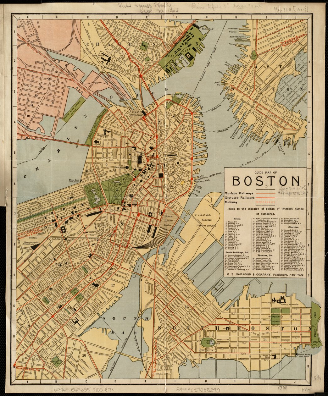 Boston útmutató térképe alkotó: American School