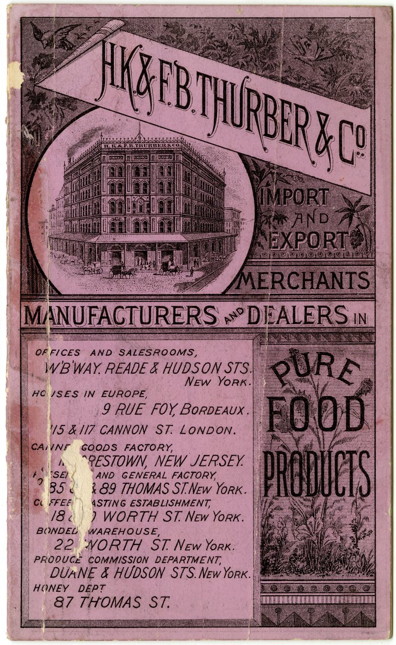 H.K. & F.B. Thurber & Co. kereskedelmi füzet, recto (gravírozott füzet) alkotó: American School
