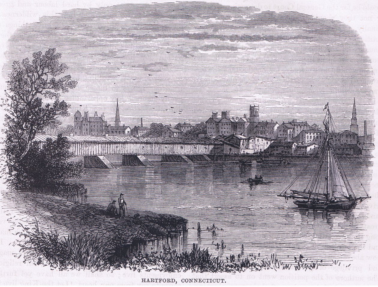 Hartford, Connecticut (1664), illusztráció Cassell története az Egyesült Államok pubjából. készítette: Petter & Galpin 1890 körül (litho) alkotó: American School