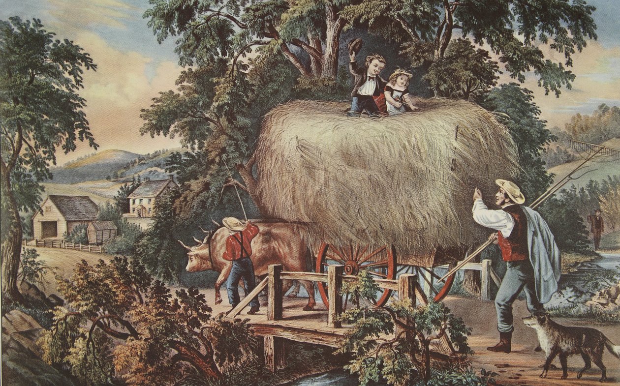 Haying-time-The Last Load, kocsma. 1868, Currier & Ives alkotó: American School