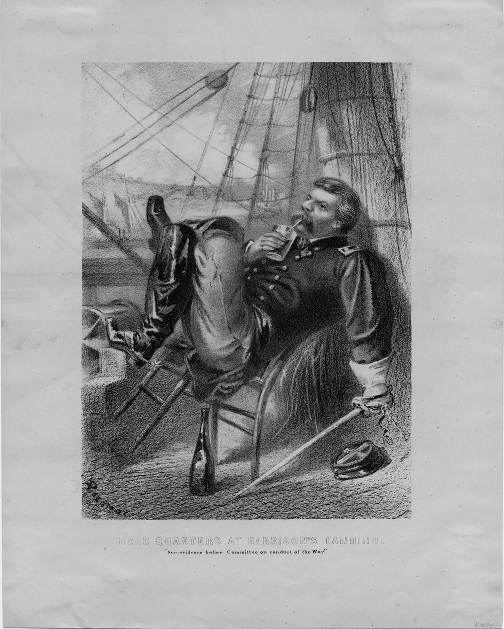 Főhadiszállás Harrisons Landingben: Lásd a háborús magatartási bizottság előtti bizonyítékokat, aláírta Potomac, 1862 körül alkotó: American School