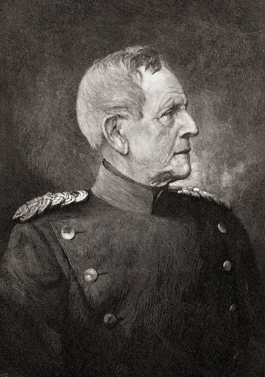 Helmuth Karl Bernhard Graf von Moltke, az idősebbik, a "The Century Illustrated Monthly Magazine" című, 1884-ben megjelent kiadványból (metszet). alkotó: American School