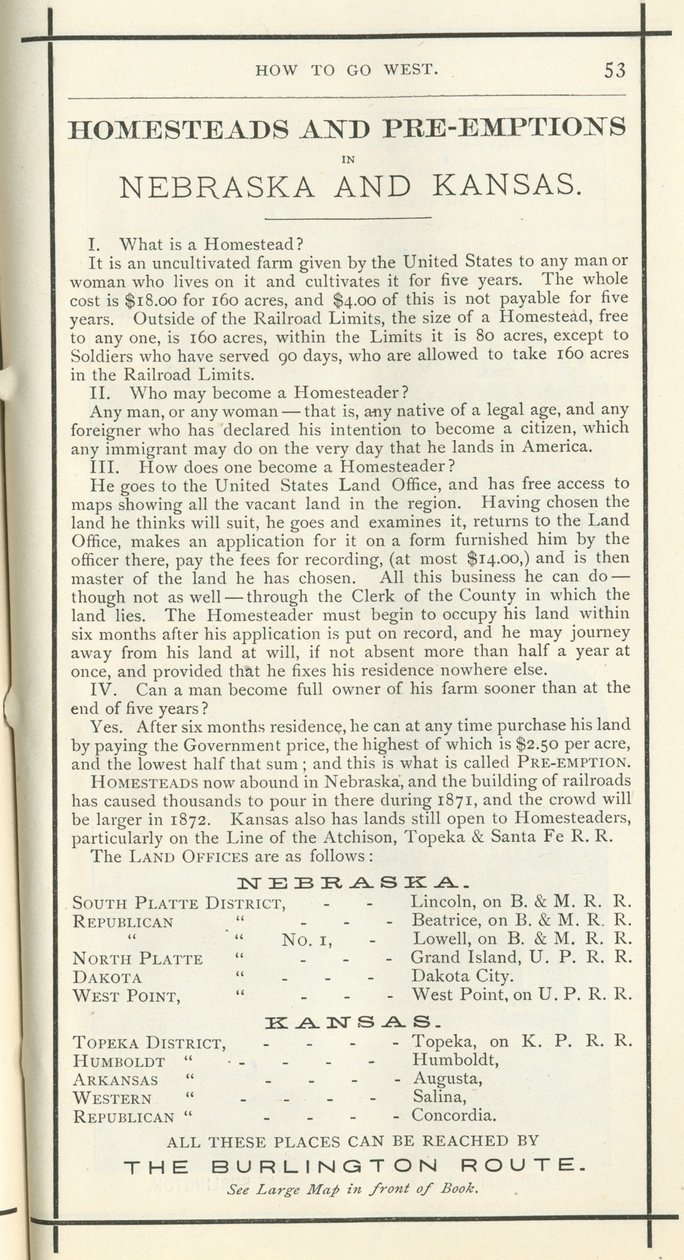 Tanyák és elővásárlások, 1872 (nyomtatás) alkotó: American School