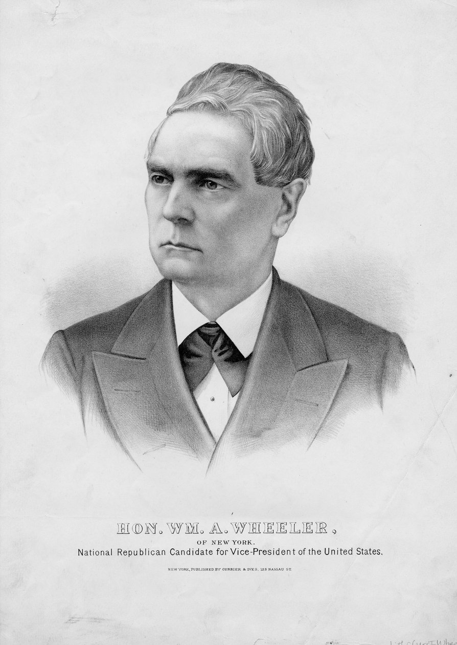 Hon. Wm. A. Wheeler, New York: Nemzeti republikánus jelölt az Egyesült Államok alelnöki posztjára, pub. szerző: Currier & Ives, 1876 körül alkotó: American School