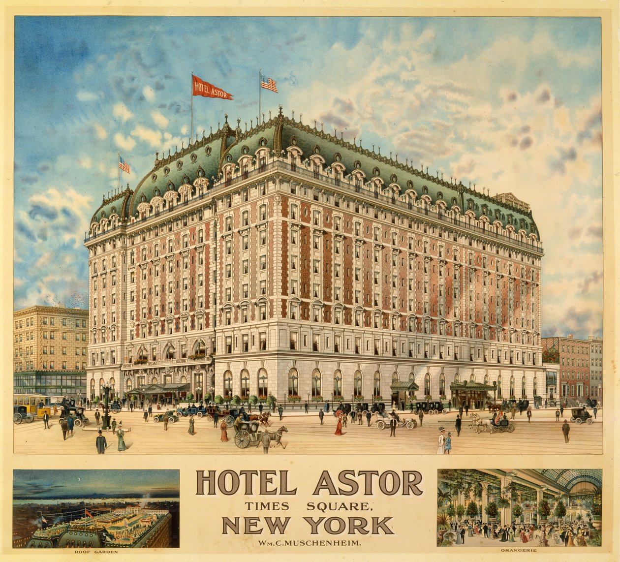 Hotel Astor, Times Square, New York, Wm. C. Muschenheim alkotó: American School