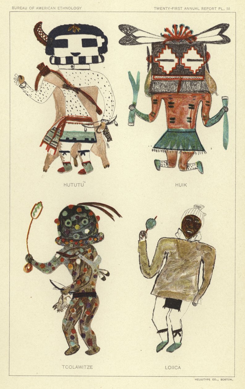 Hututu, Huik, Tcolawitze, Loiica (színes lithó) alkotó: American School