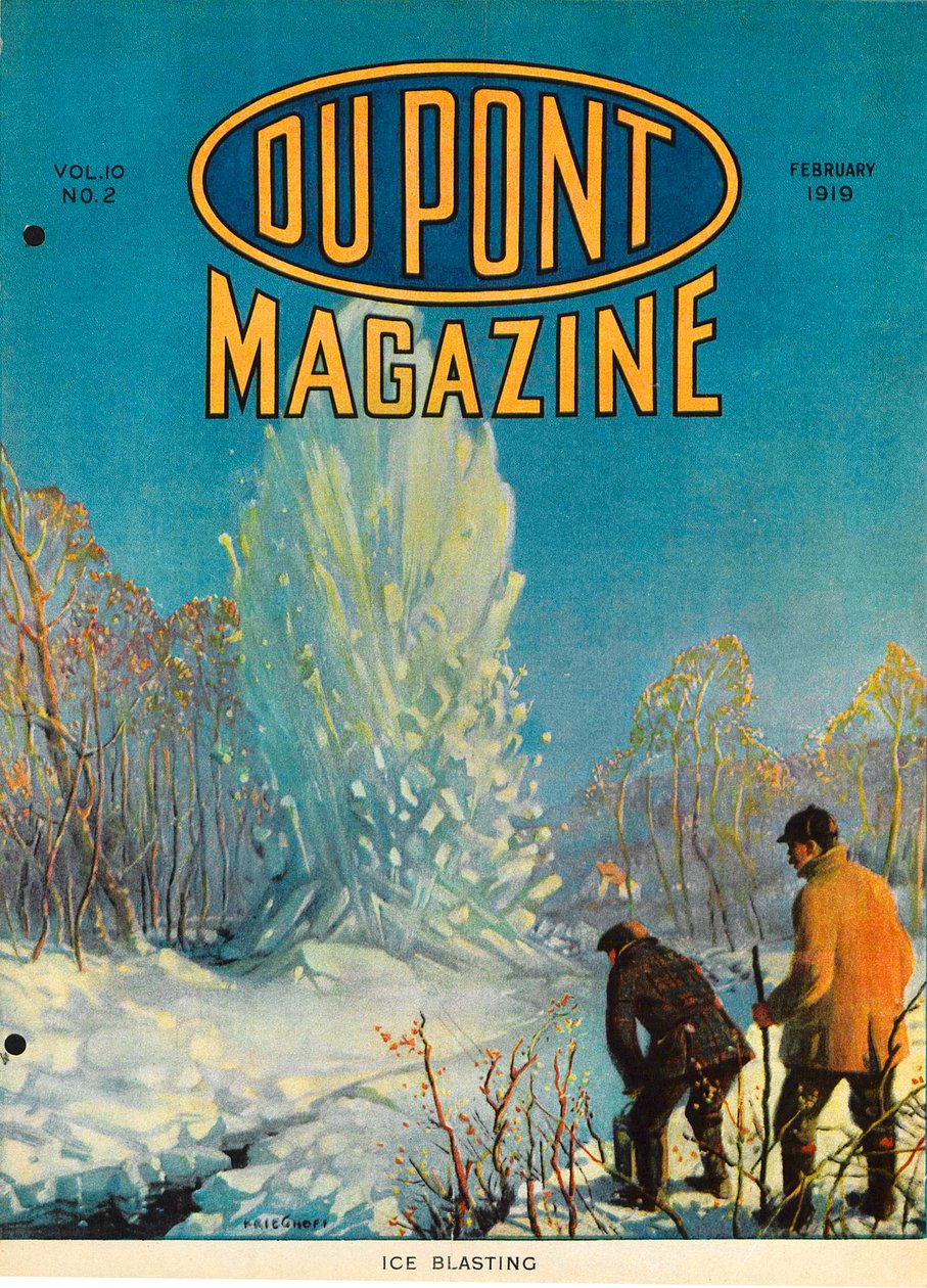 Ice Blasting, a DuPont Magazine címlapja, 1919. február alkotó: American School