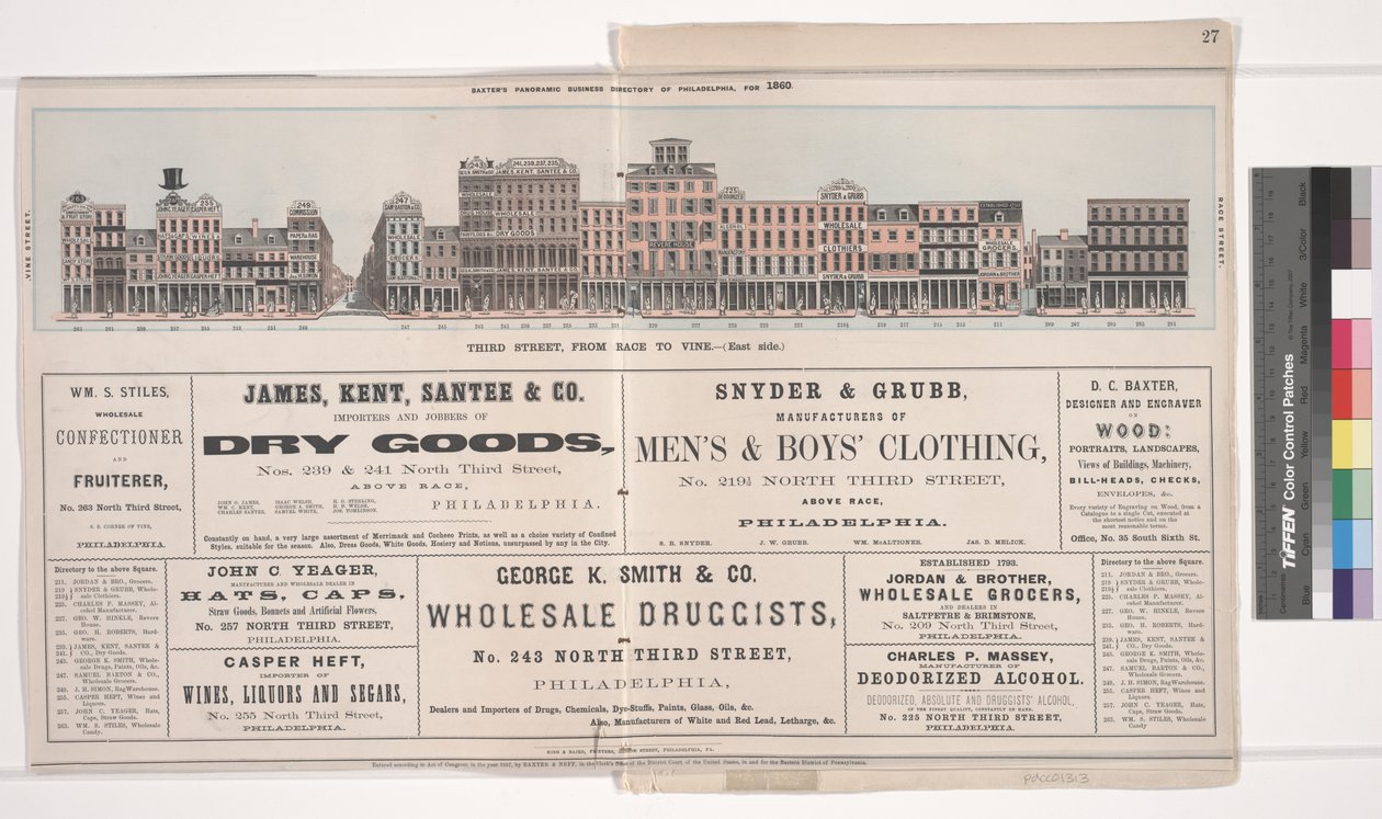 Illusztráció a Baxters Panoramic Business Directory of Philadelphiából, 1860 alkotó: American School