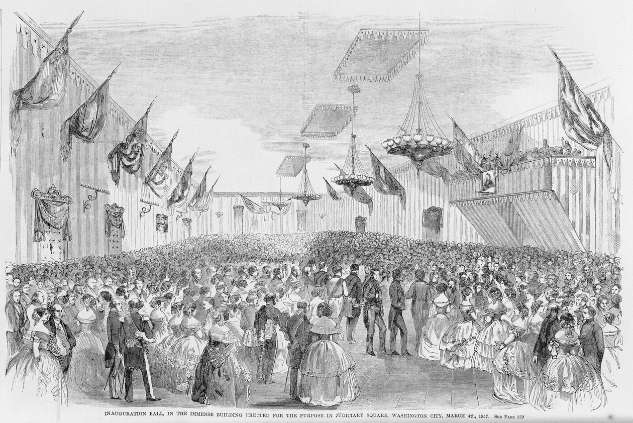 Beiktatási bál, nyomtatva a Frank Leslies Illustrated Newspaperben, 1857. március 21. alkotó: American School
