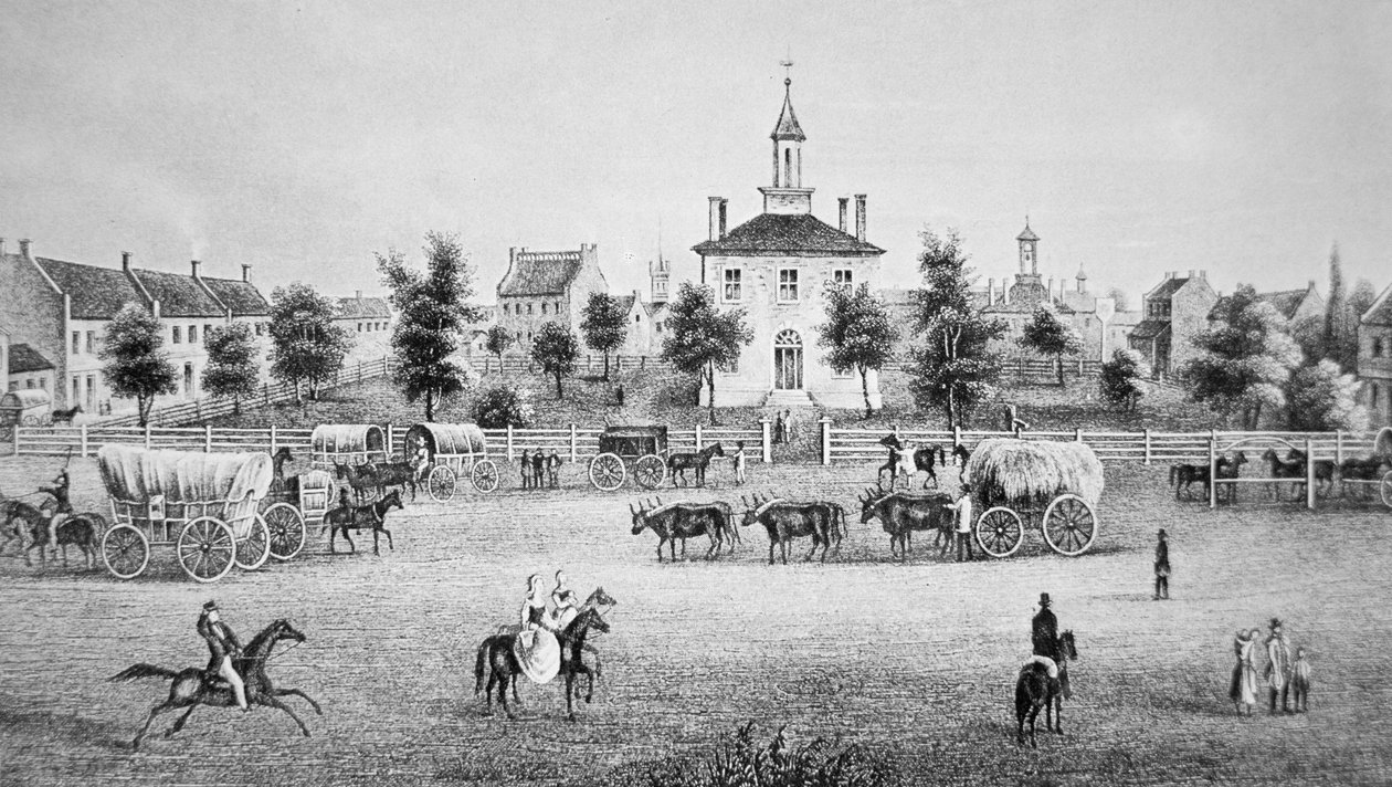 Independence, Missouri, 1850 körül (metszet) alkotó: American School