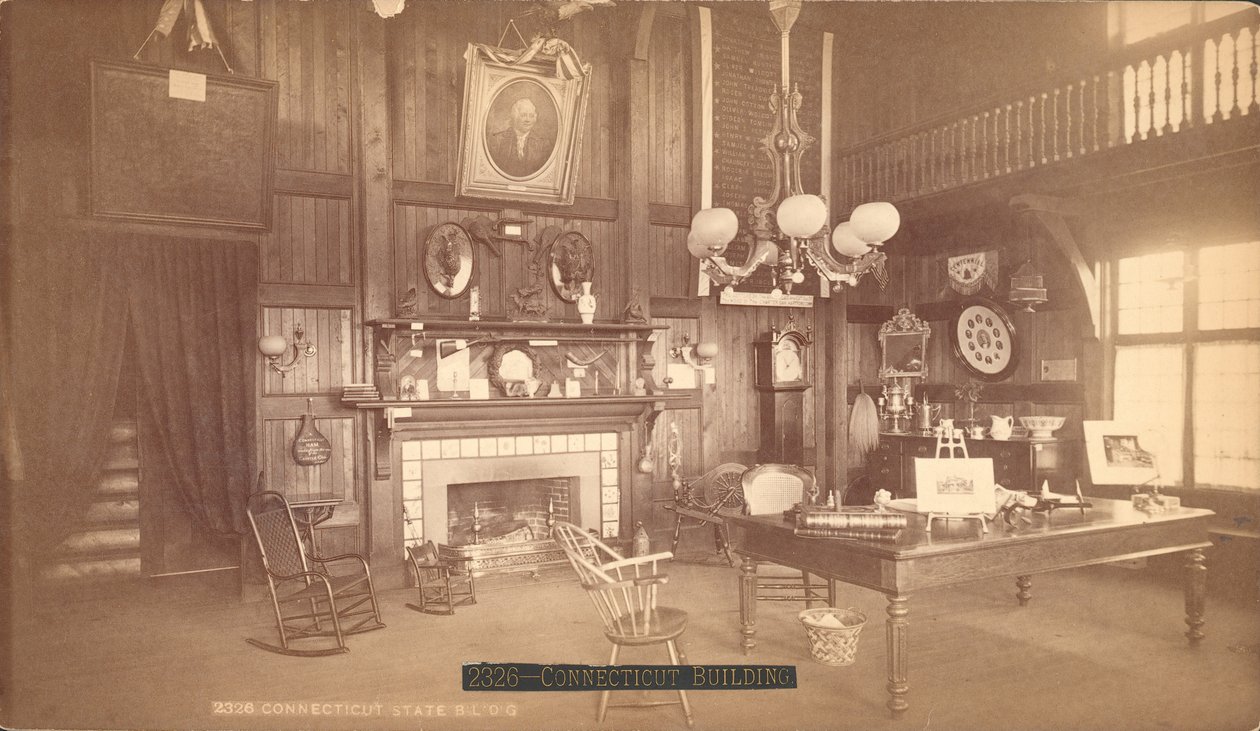 A Connecticut State Building belseje (ezüst albumin nyomat) alkotó: American School