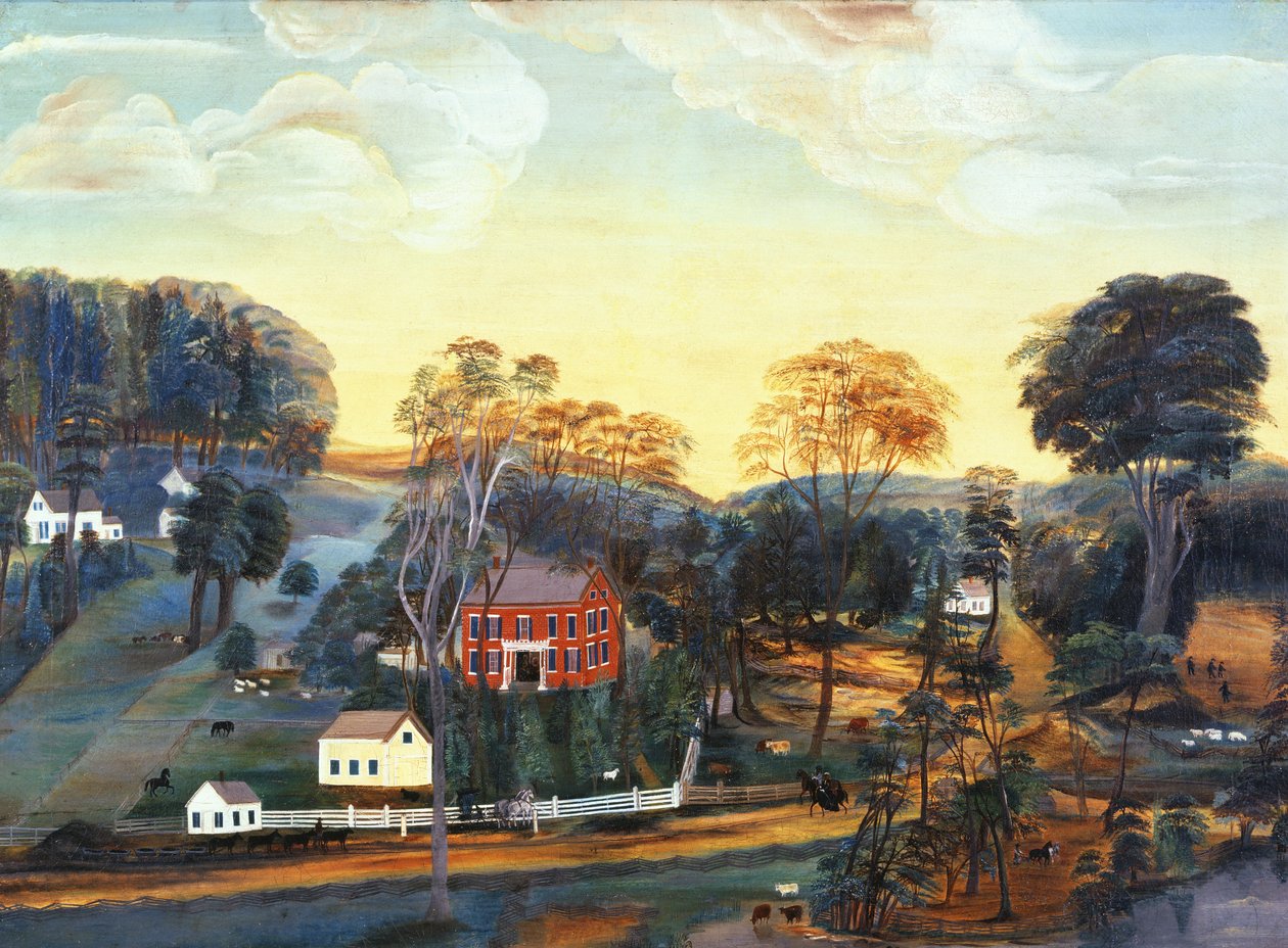 Isaac Powers Farm és bánya, 1800 körül (olaj, vászon) alkotó: American School