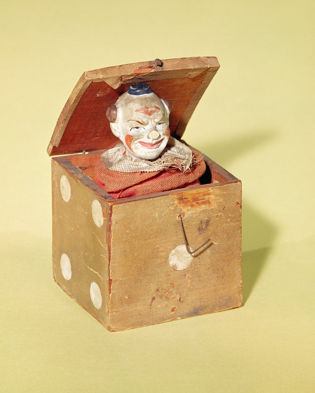 Jack-in-the-box (bohóc arc), 1870-1900 (fa, textil, fém, festék) alkotó: American School