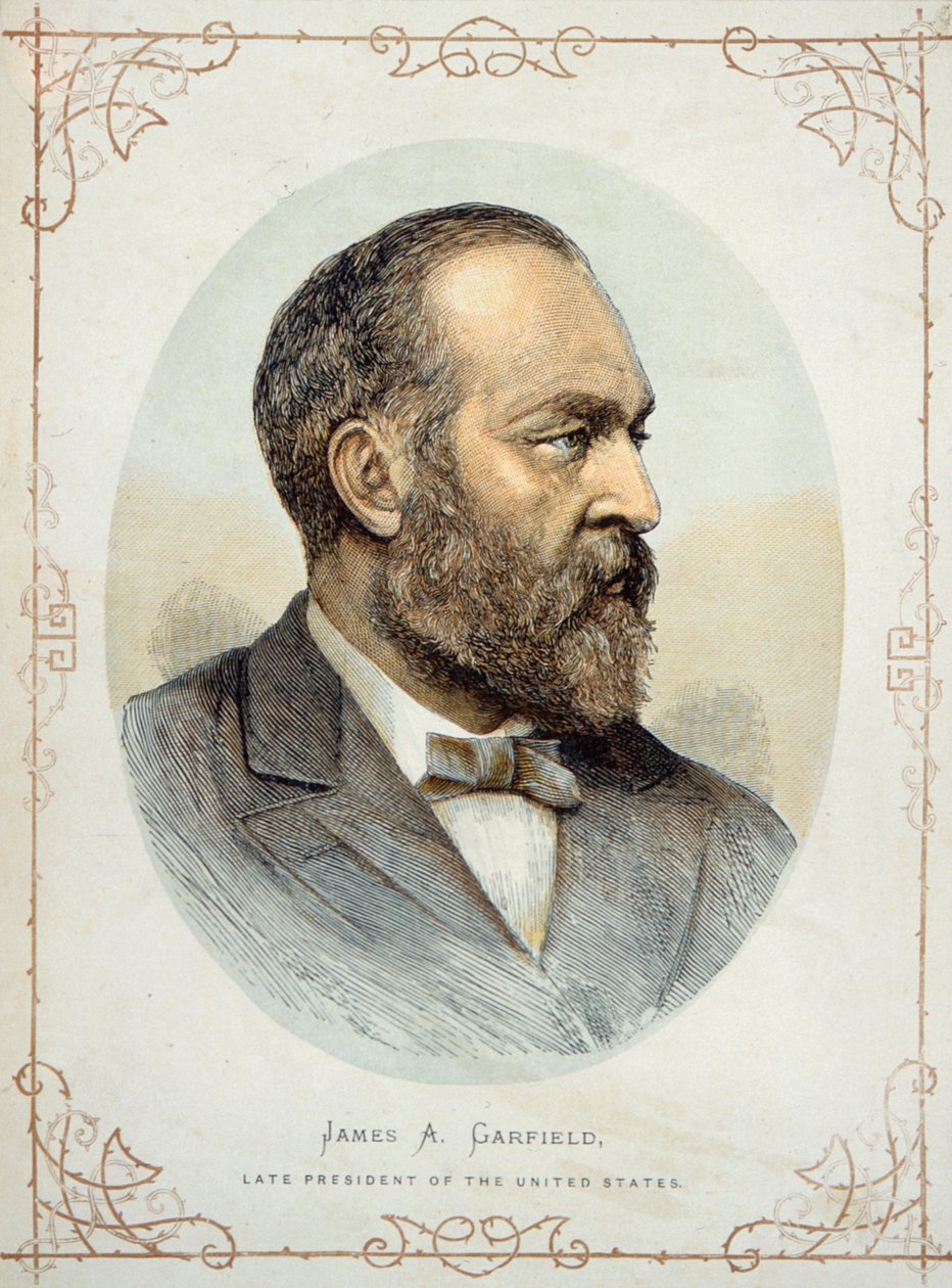 James A. Garfield (1831-81), az Egyesült Államok későbbi elnöke (színes litó) alkotó: American School