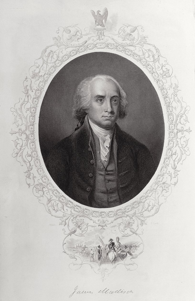 James Madison, „The History of the United States”, 4. évf. Én, Charles Mackay, metszett: C. Cook alkotó: American School