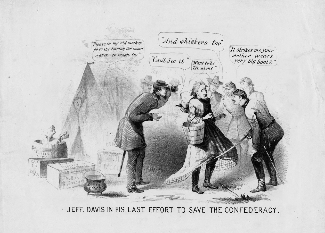 Jeff Davis utolsó erőfeszítésében, hogy megmentse a Konföderációt, 1865 körül alkotó: American School