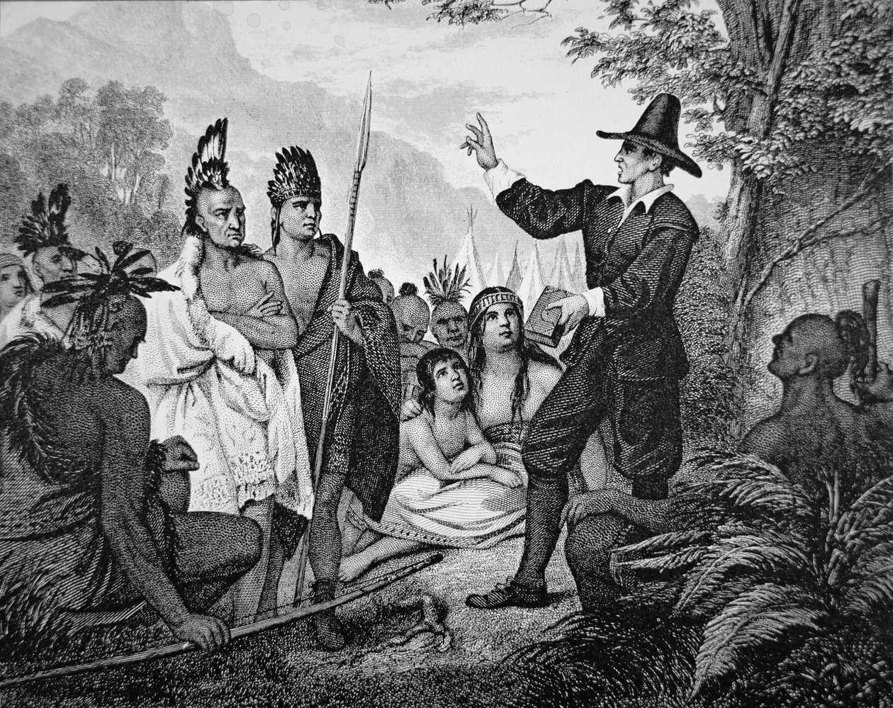 John Eliot (1604-90) (litográfia) alkotó: American School