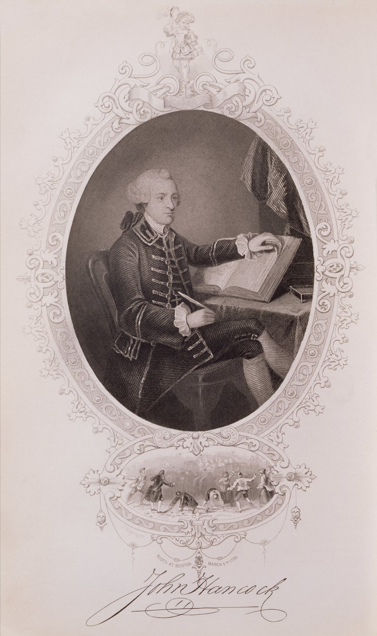 John Hancock (1737-93) a The History of the United States, 4. évf. Én, Charles Mackay, metszett J. Rogers alkotó: American School