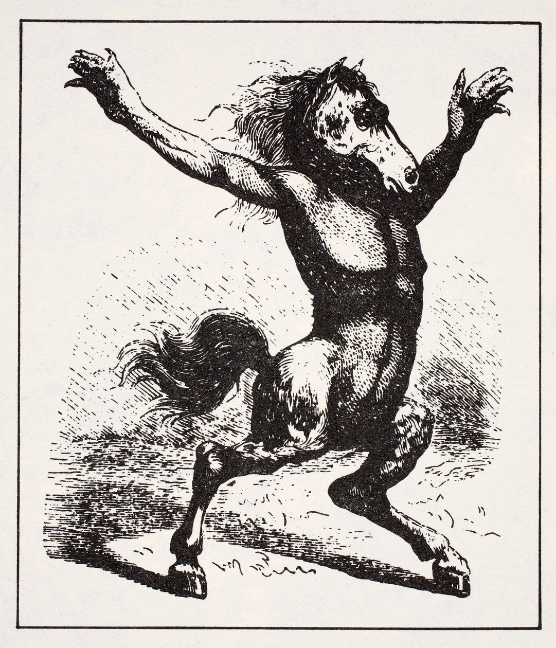 Kelpie vízi démon, Thomas Keightley (1789-1872) The World Guide to gnómok, tündérek, tündék és más kis emberek kalauzából, Megjelent 1880, (BW metszet) alkotó: American School