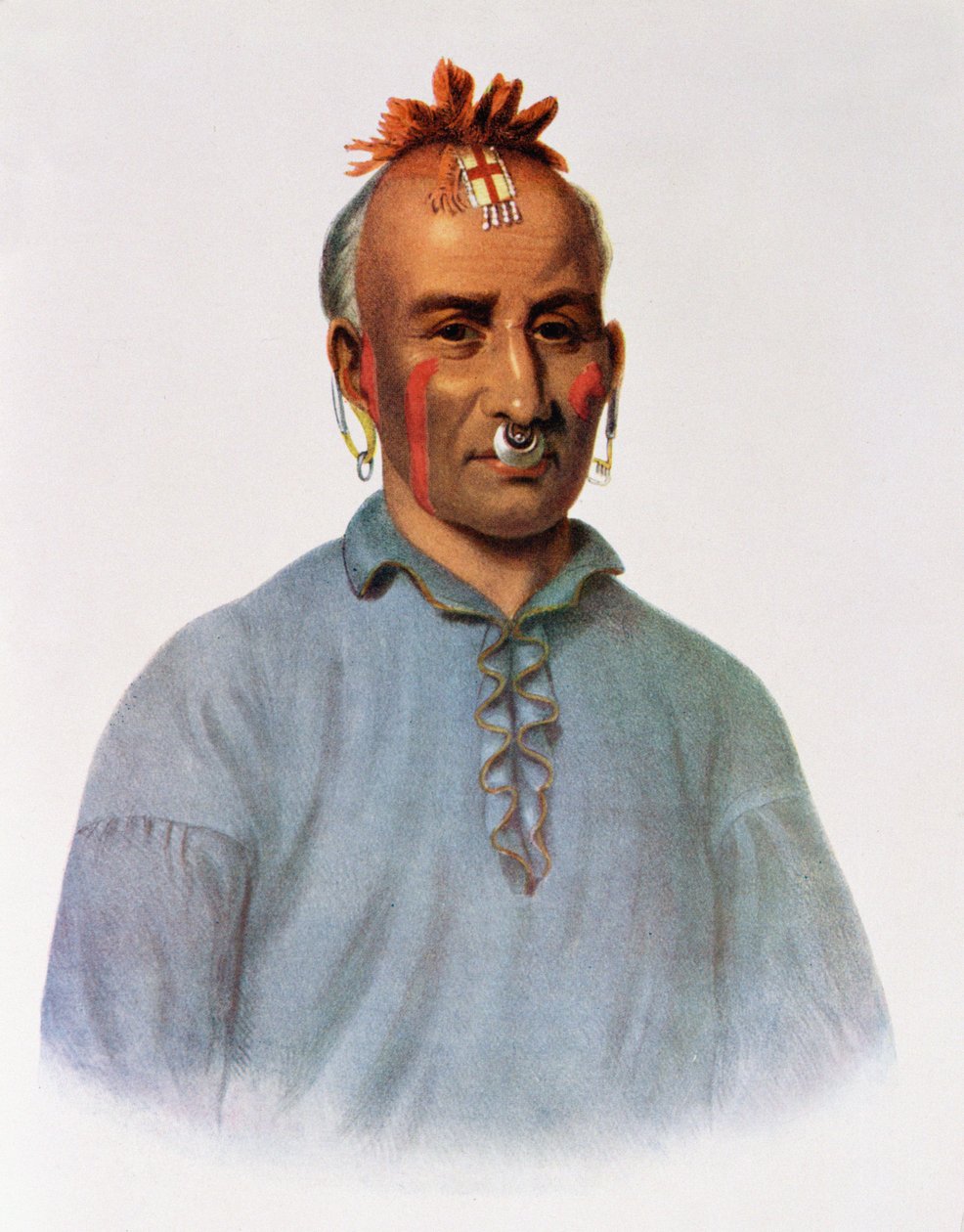 Kish-Kal-Wa, a Shawnee főnöke, illusztráció a „The Indian Tribes of North America, Vol.1”, Thomas L. McKenney és James Hall, pub. írta John Grant alkotó: American School