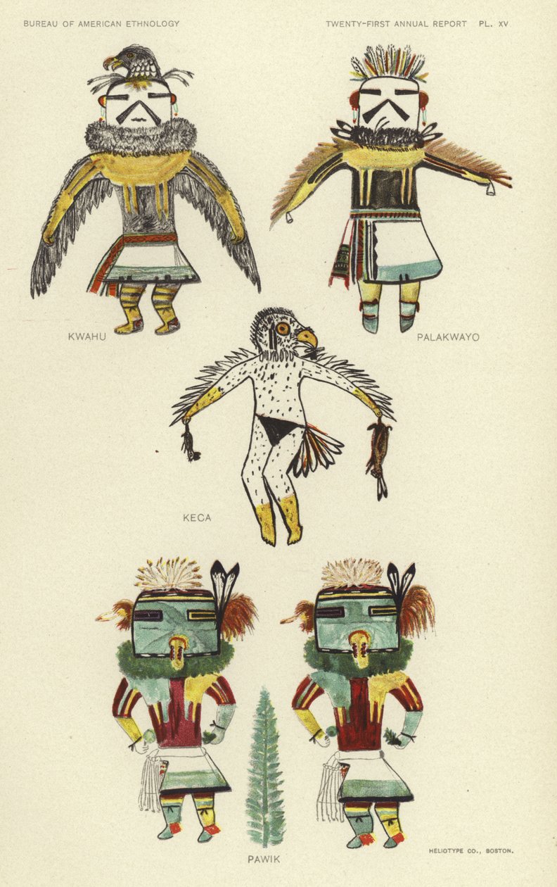 Kwahu, Palakwayo, Keca, Pawik (színes litográfia) alkotó: American School