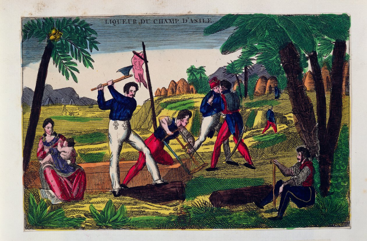 Címke a Champ dAsile likőrhöz, 1830 körül alkotó: American School