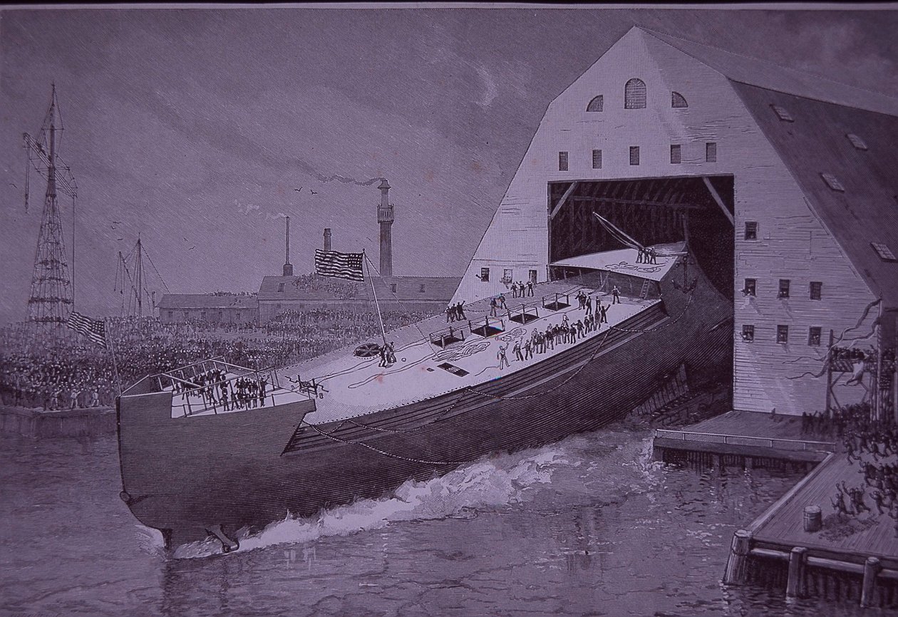 A USS Maine felbocsátása, nyolc évvel az elsüllyesztése előtt alkotó: American School