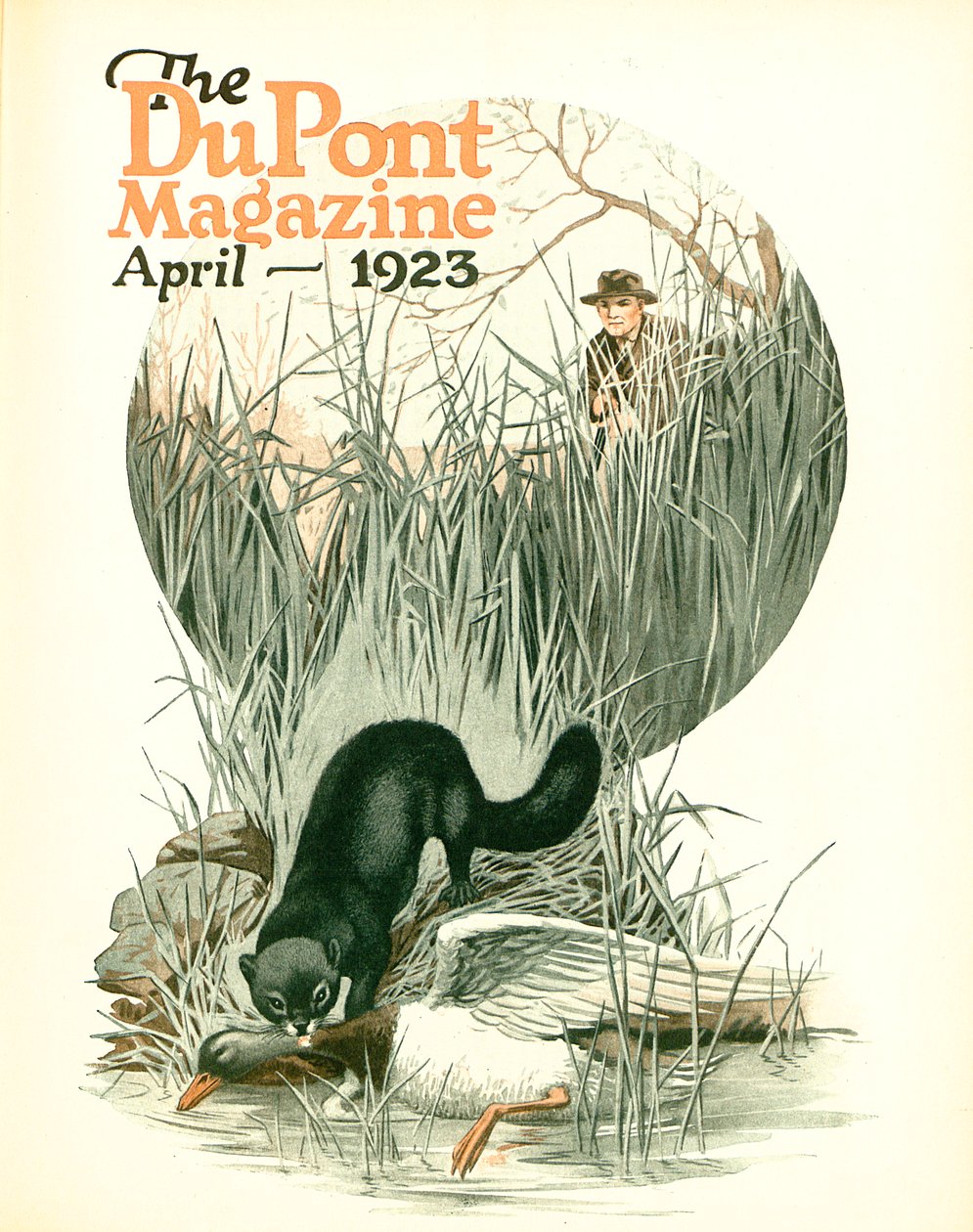 Less Vermin – More Game, a DuPont Magazine címlapja, 1923. április alkotó: American School