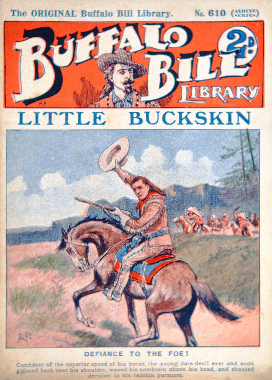 Little Buckskin, borítóillusztráció a „Buffalo Bill Library”-ből, 1920 körül (színes litó) alkotó: American School