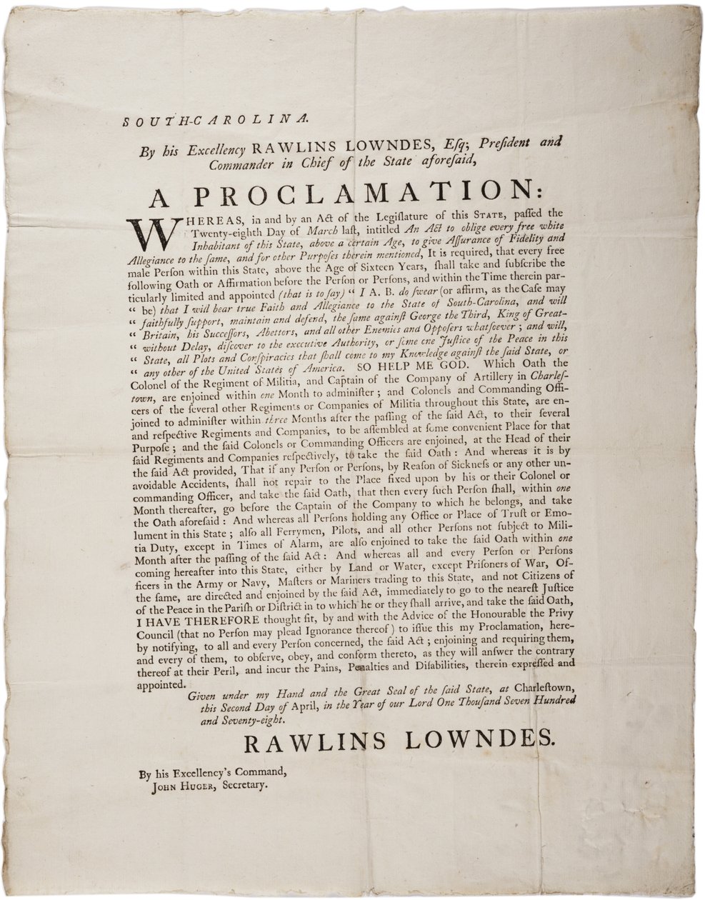 Hűségi eskü Dél-Karolina függetlenségének védelmére, 1778. április 2 alkotó: American School
