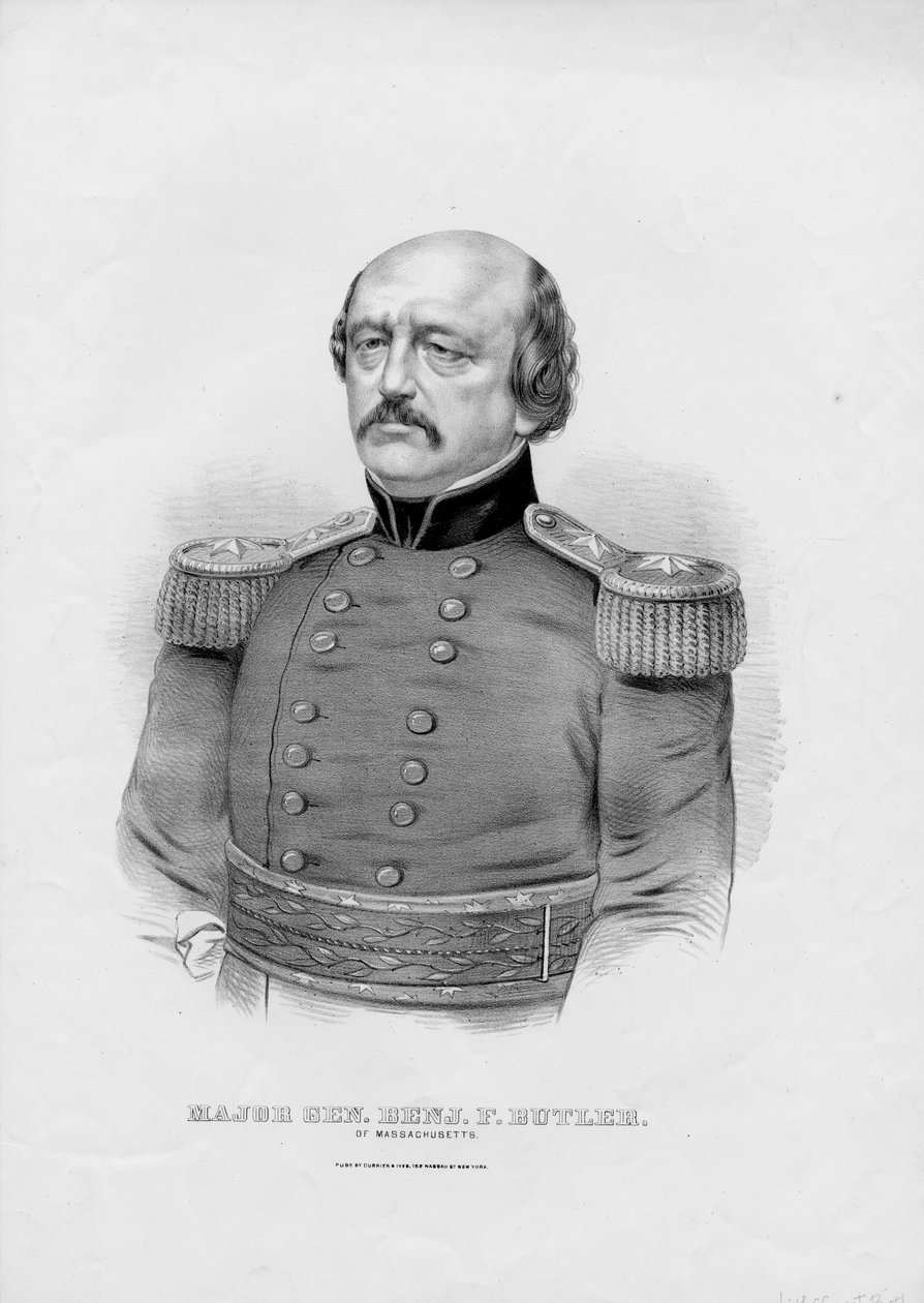 Dandártábornok. Benjámin. F. Butler, Massachusetts, pub. szerző: Currier & Ives, 1860 körül alkotó: American School