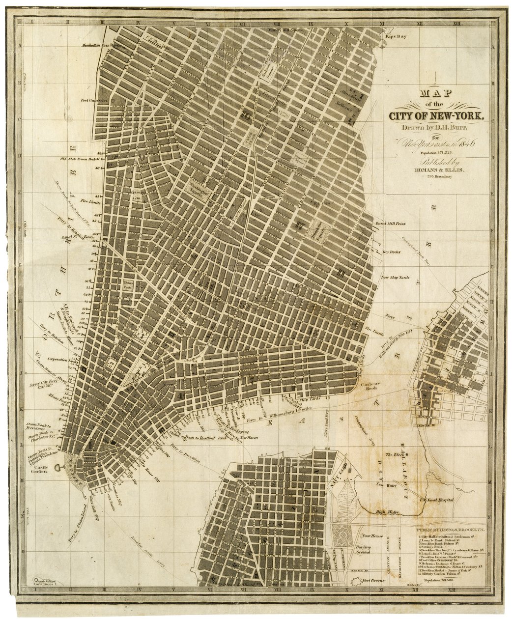 New-York városának térképe [Manhattanben, északon a 36. utcáig] alkotó: American School