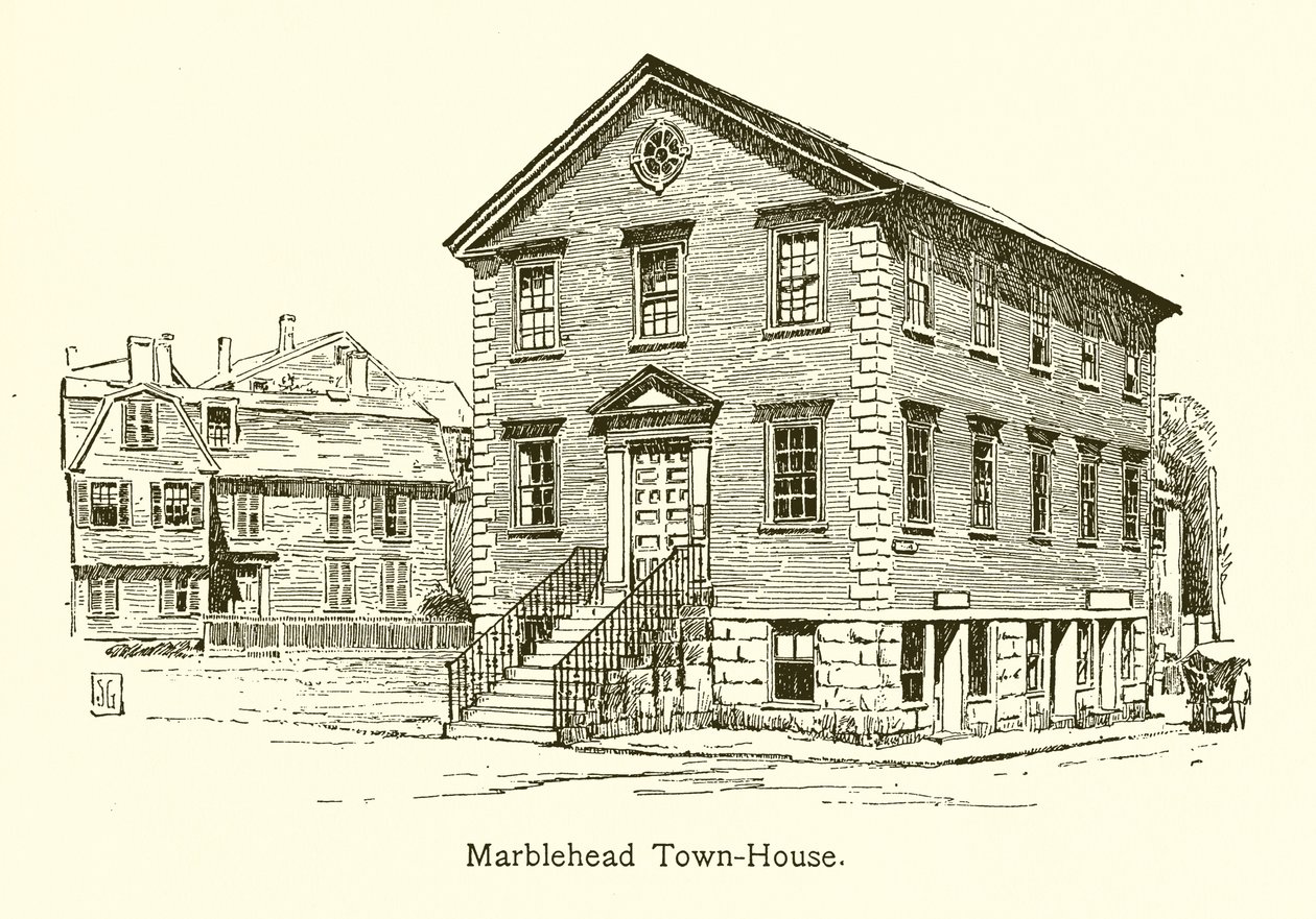Marblehead Town-House (metszet) alkotó: American School