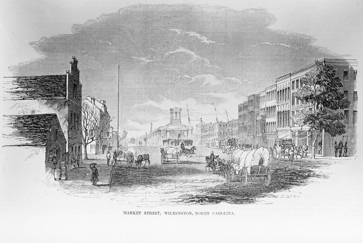 Market Street, Wilmington, Észak-Karolina, 1855. február 24 alkotó: American School