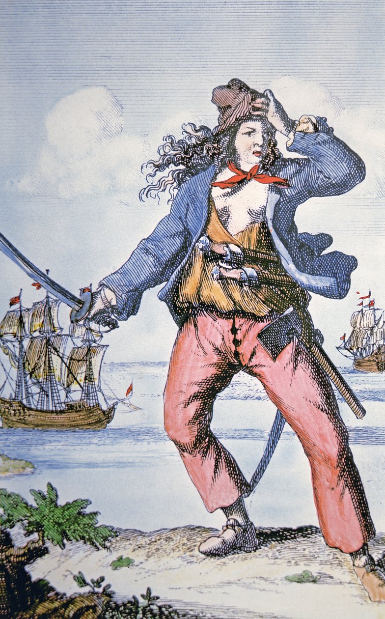 Mary Read, női kalóz (színes metszet) alkotó: American School