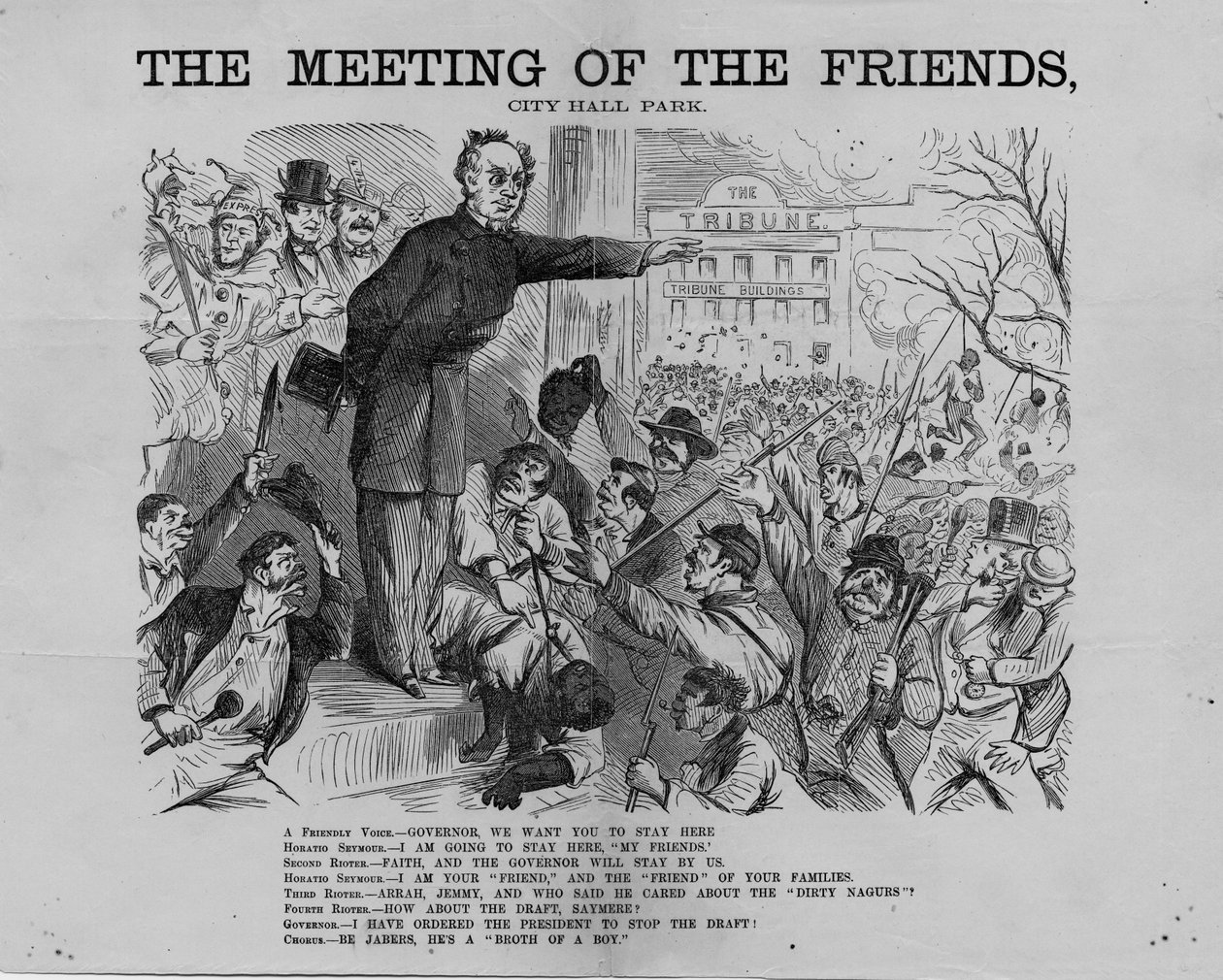 A barátok találkozója, City Hall Park, kiadó: H. L. Stephens, New York, 1863 körül alkotó: American School