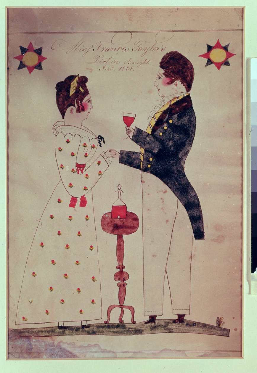 Miss Francis Taylor és vőlegénye, 1831 (wc papíron) alkotó: American School