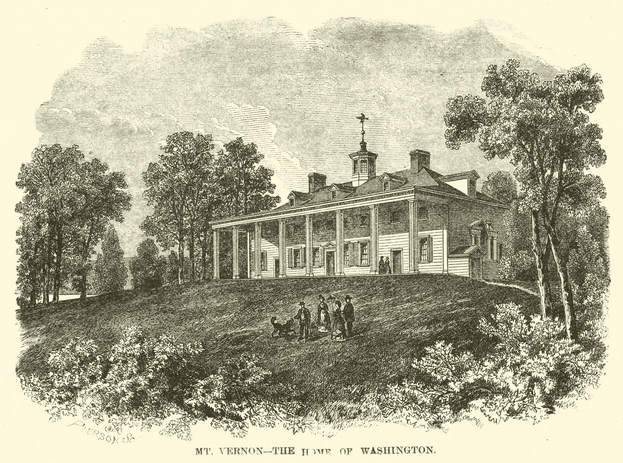 Mount Vernon, Washington otthona (metszet) alkotó: American School