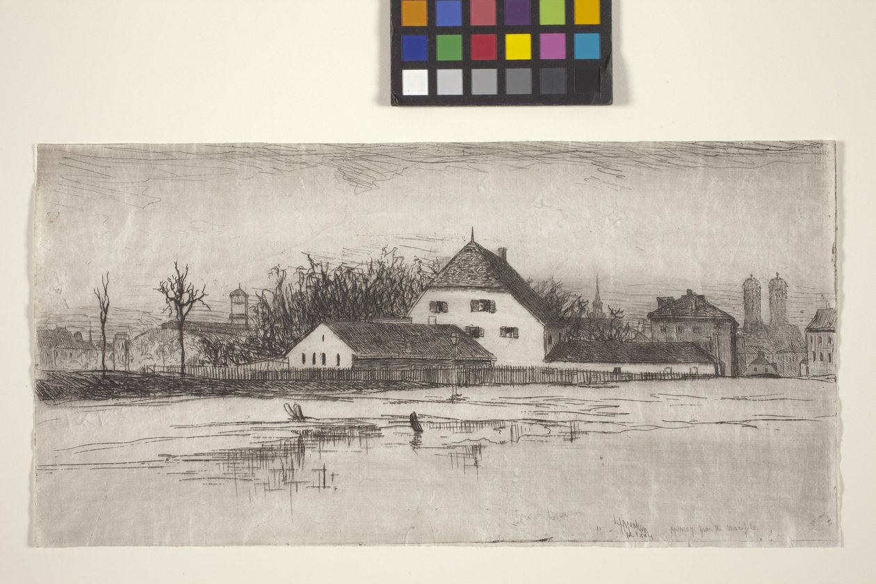 München a Marsfeldből (rézkarc) alkotó: American School