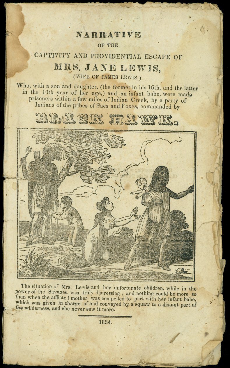 Elbeszélés Jane Lewis fogságáról és gondviselő szökéséről, 1832-ben alkotó: American School