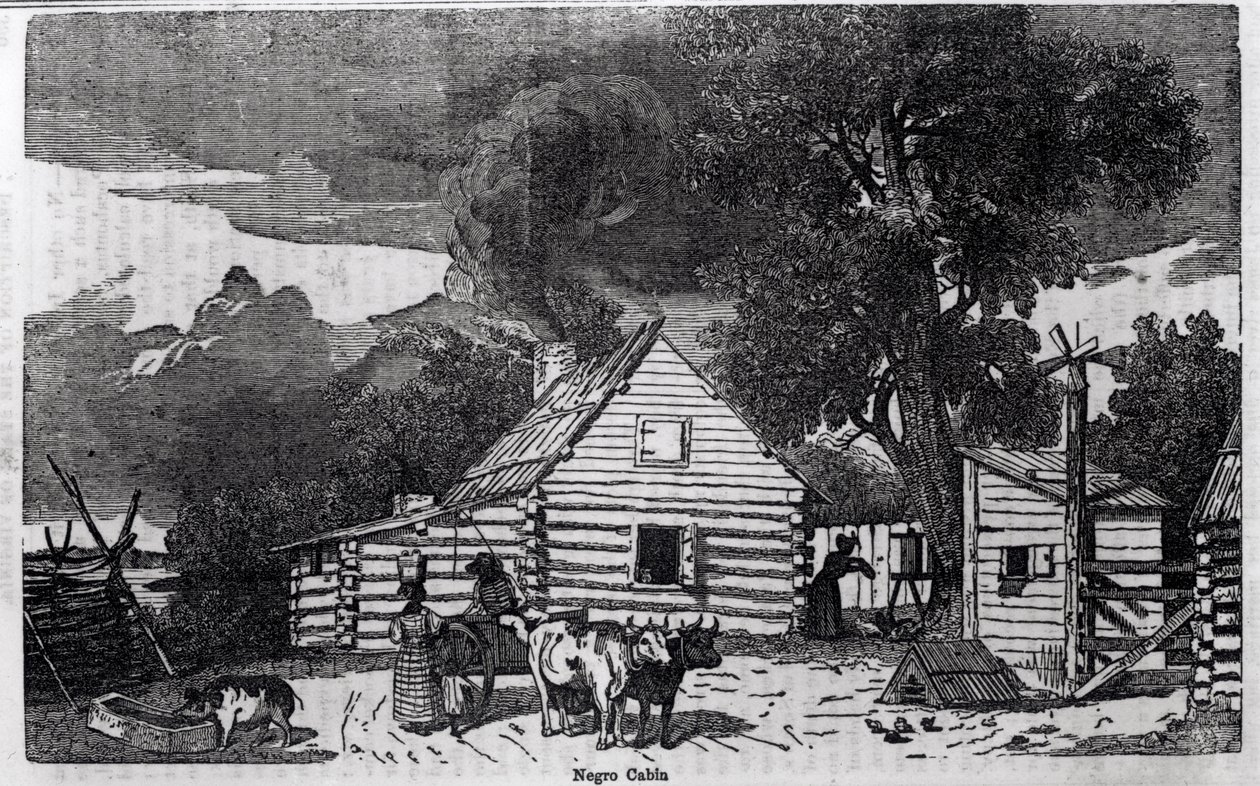 Negro Cabin, az "Egyesült Államok képi leírása" című művéből, Sear alkotó: American School