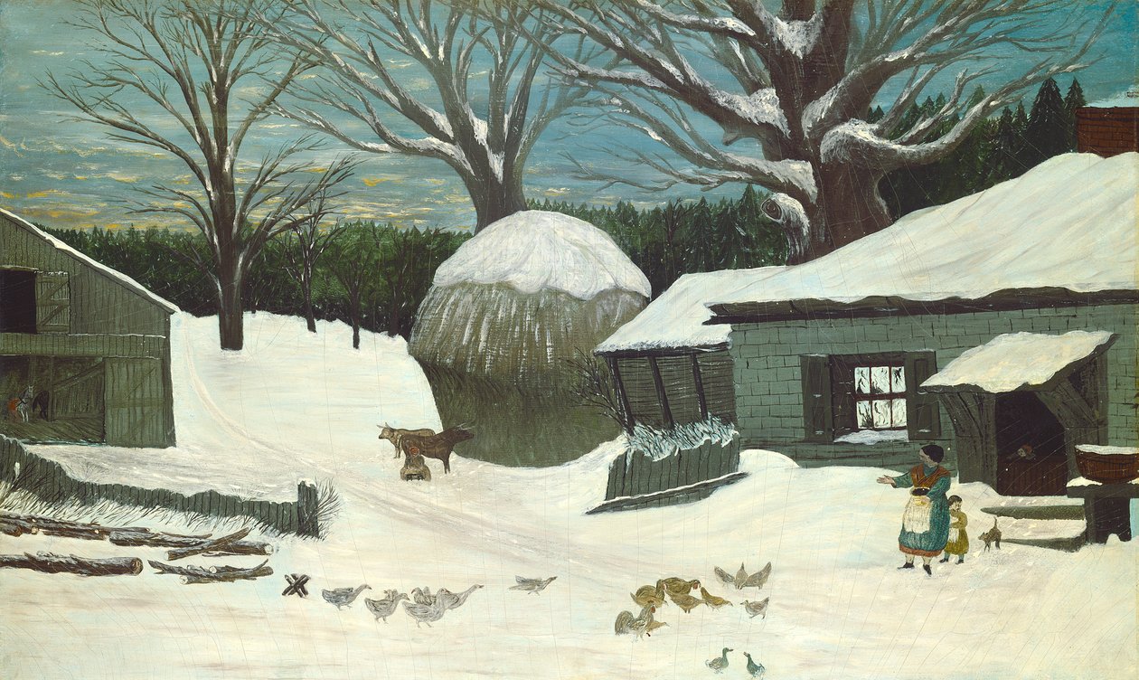 New England Farm in Winter, 1850 körül alkotó: American School